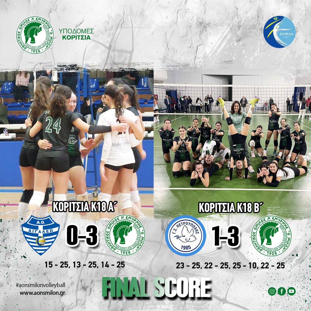 🏐 ΑΠΟΤΕΛΕΣΜΑΤΑ – ΥΠΟΔΟΜΕΣ ΚΟΡΙΤΣΙΑ
