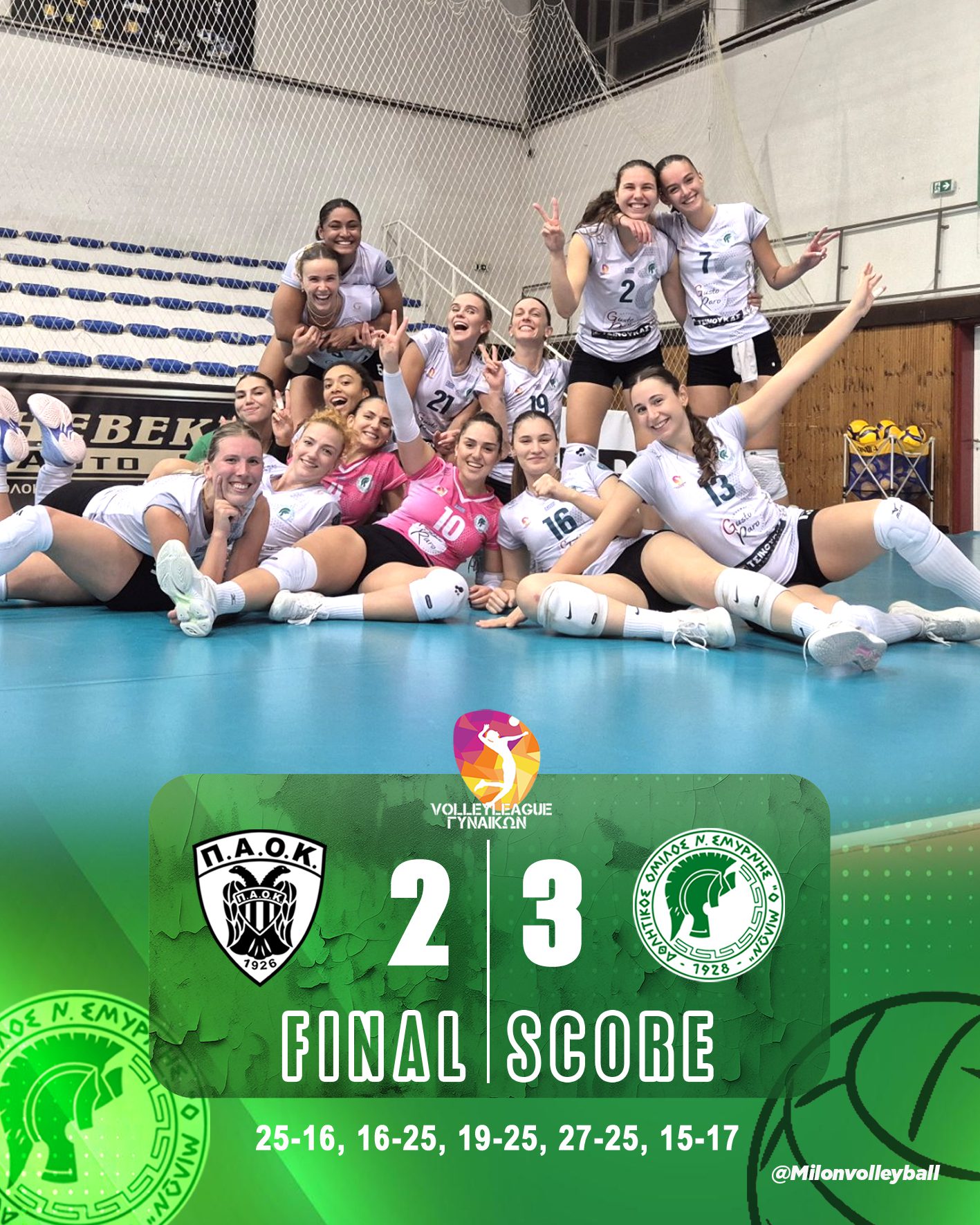 🏐 Νικηφόρα Πρεμιέρα για τις Γυναίκες του Μίλωνα στη Volley League!