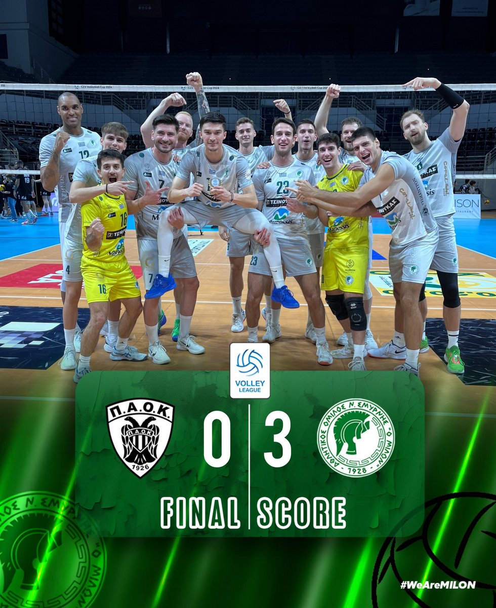 Σπουδαία εκτός έδρας νίκη για τον Μίλωνα επί του ΠΑΟΚ με 3-0 σετ